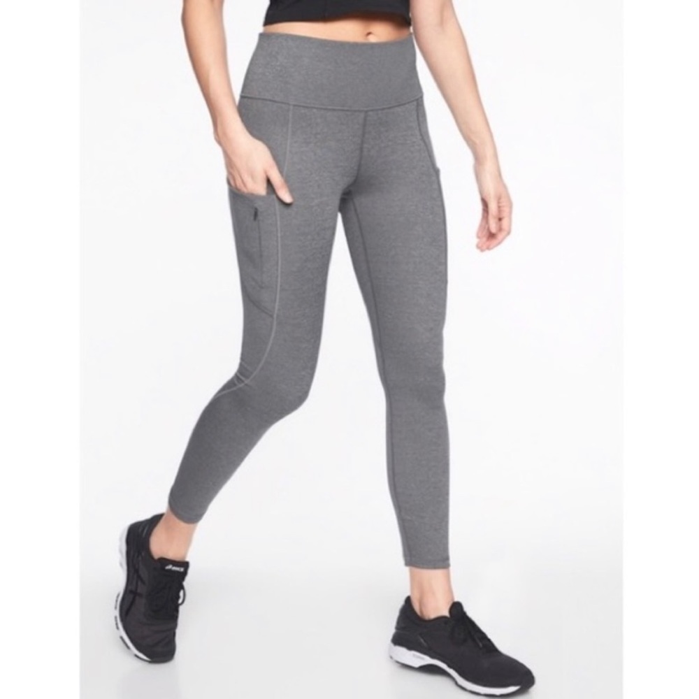 Athleta XS All In 7/8 Tight Charcoal Gray 210174 Pockets
